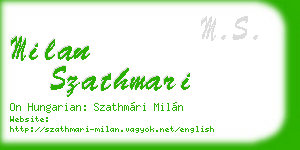 milan szathmari business card