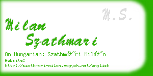 milan szathmari business card